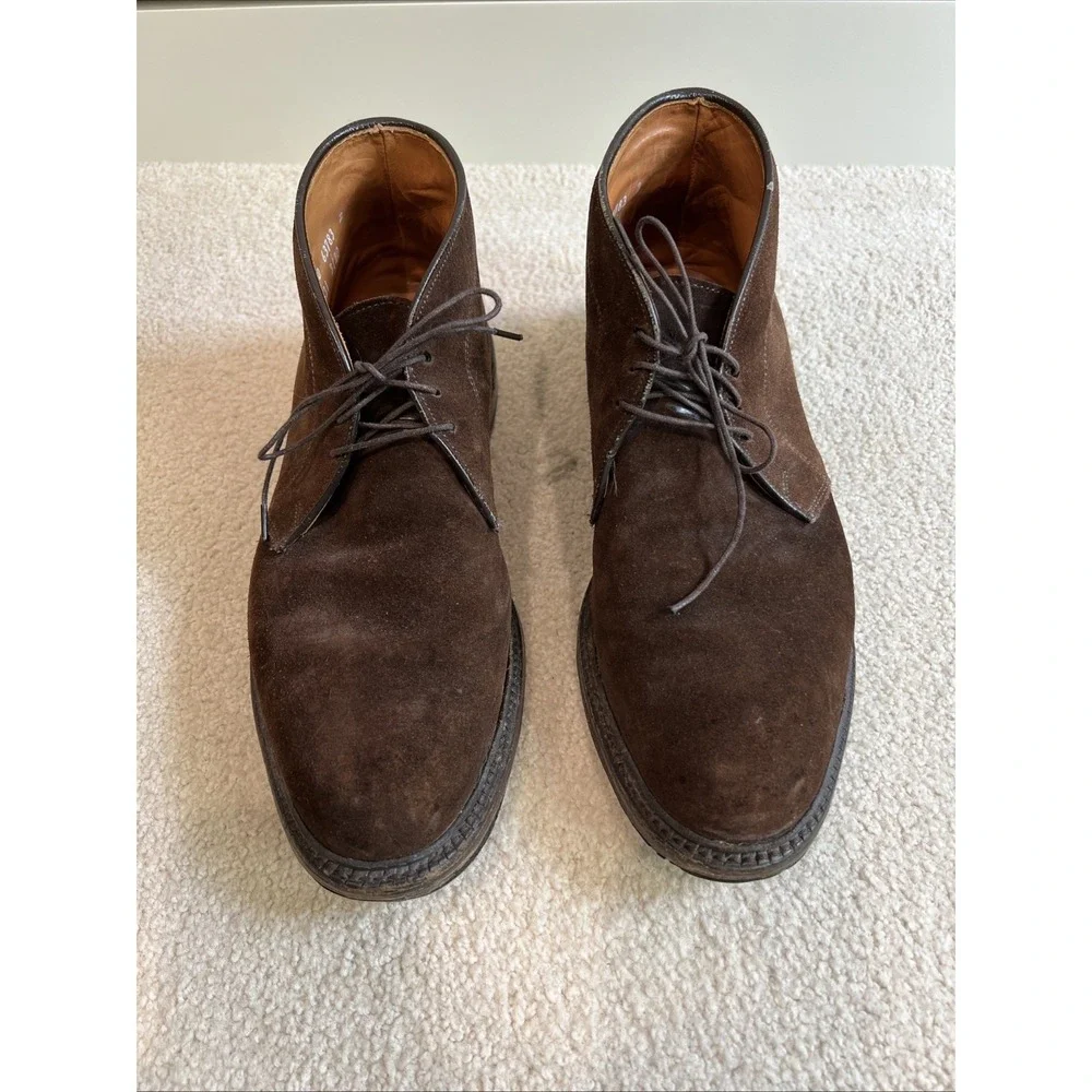 Allen Edmonds Dundee Suede Chukka Boot Men Size 9.5 D Brown USA Made Preppy